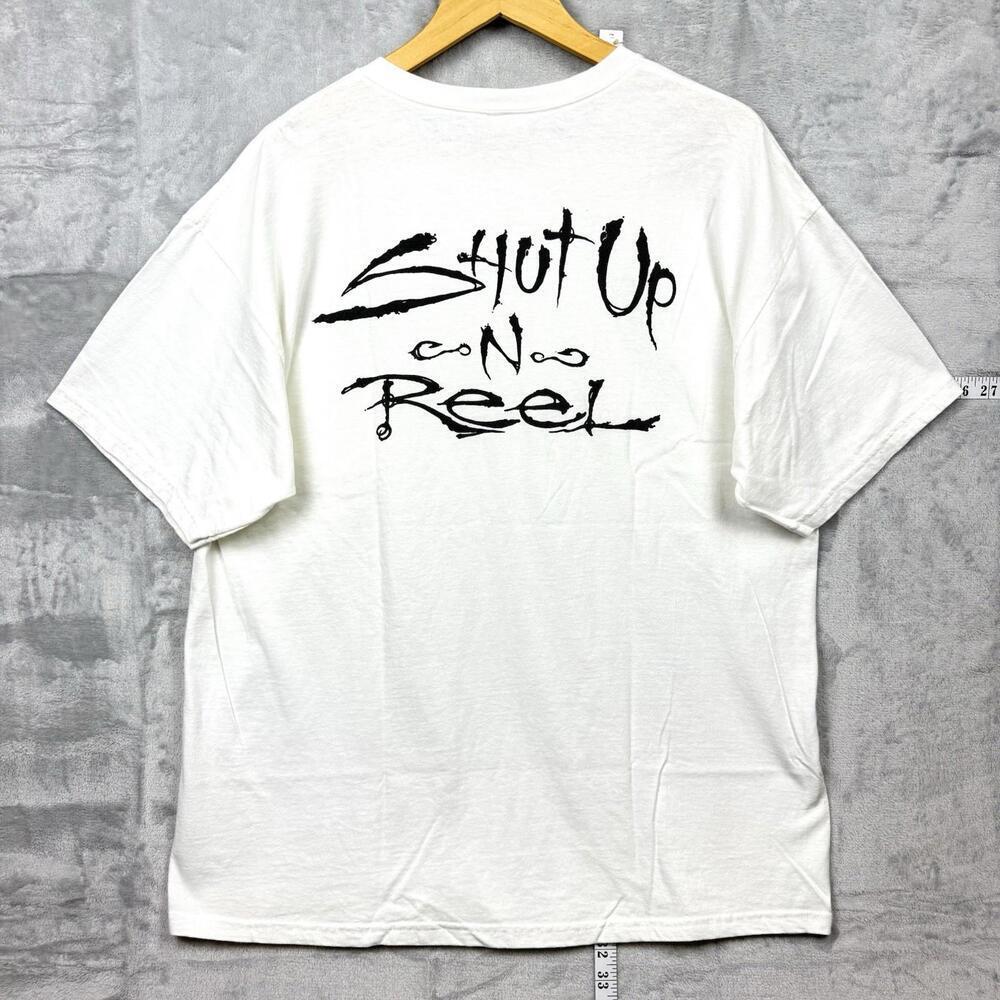 Salt Life “Shut Up N Reel” Graphic Pocket T-Shirt Men’s XL White Fishing Tee Y2K
